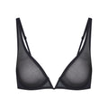 ULTRA FINE MESH DEEP PLUNGE BRA | OBSIDIAN